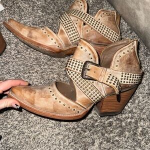 Ariat Studded Brown Ankle Booties